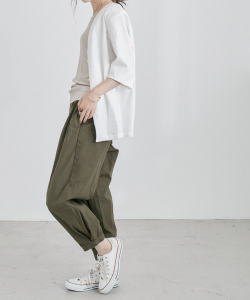 Fashion Letter（ファッションレター）の「ルーズサルエルチノパンツ ゆったり 大きいサイズ（チノパンツ・レディース・ベージュ/ブラック/カーキ・4L/M/3L/L/LL）」の8枚目の写真