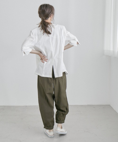 Fashion Letter（ファッションレター）の「ルーズサルエルチノパンツ ゆったり 大きいサイズ（チノパンツ・レディース・ベージュ/ブラック/カーキ・4L/M/3L/L/LL）」の4枚目の写真