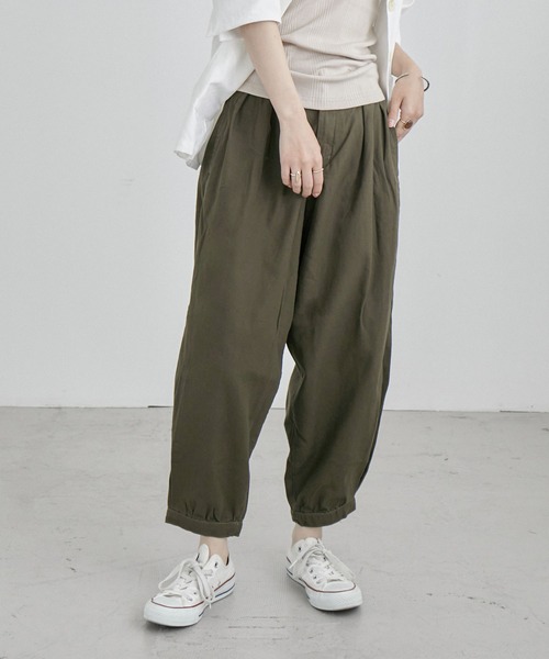 Fashion Letter（ファッションレター）の「ルーズサルエルチノパンツ ゆったり 大きいサイズ（チノパンツ・レディース・ベージュ/ブラック/カーキ・4L/M/3L/L/LL）」の16枚目の写真