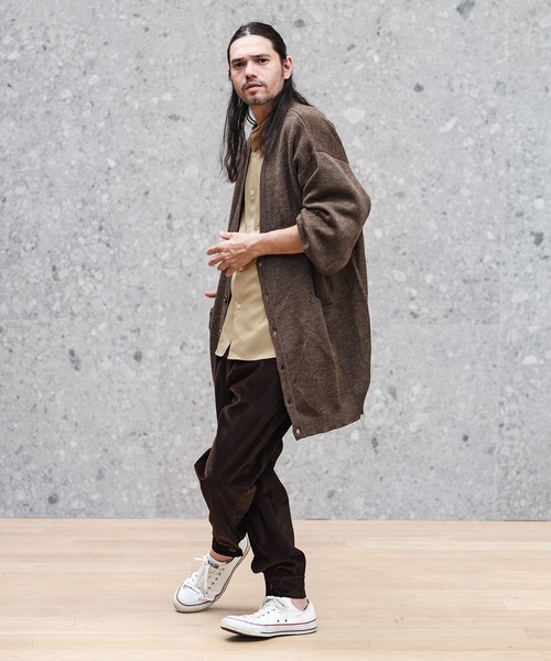 CAMBIO（カンビオ）の「ms4746-ストレッチツイルバンドカラーシャツ（シャツ/ブラウス・メンズ・ベージュ/アイボリー・M/LL/L）」の7枚目の写真