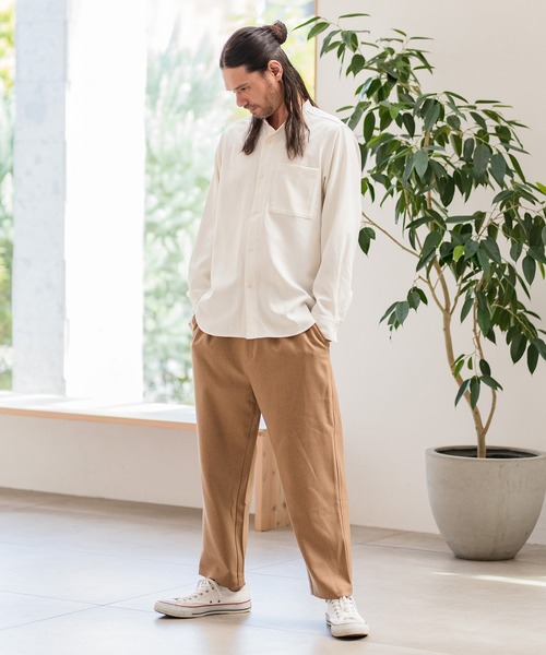 CAMBIO（カンビオ）の「ms4746-ストレッチツイルバンドカラーシャツ（シャツ/ブラウス・メンズ・ベージュ/アイボリー・M/LL/L）」の11枚目の写真