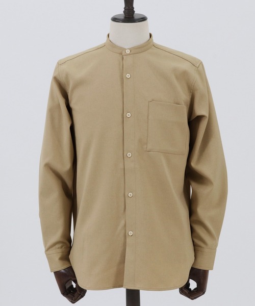 CAMBIO（カンビオ）の「ms4746-ストレッチツイルバンドカラーシャツ（シャツ/ブラウス・メンズ・ベージュ/アイボリー・M/LL/L）」の13枚目の写真