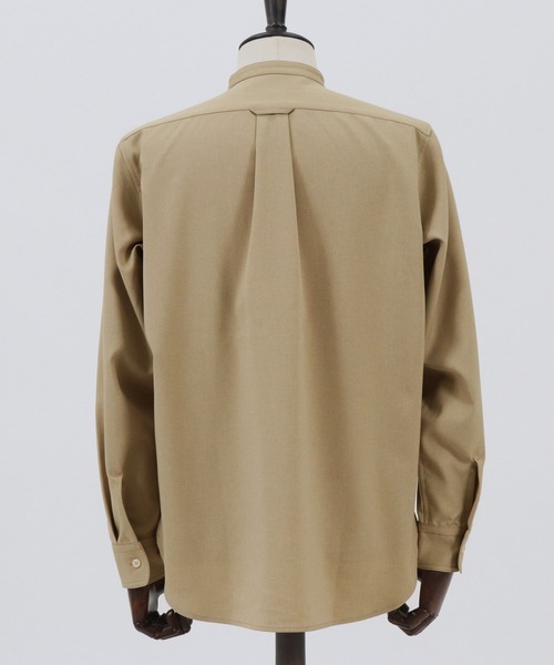 CAMBIO（カンビオ）の「ms4746-ストレッチツイルバンドカラーシャツ（シャツ/ブラウス・メンズ・ベージュ/アイボリー・M/LL/L）」の14枚目の写真