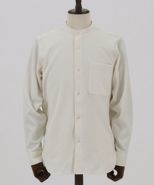CAMBIO（カンビオ）の「ms4746-ストレッチツイルバンドカラーシャツ（シャツ/ブラウス・メンズ・ベージュ/アイボリー・M/LL/L）」の15枚目の写真