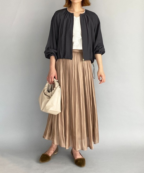PICCIN(ピッチン)の「ドロスト付きノーカラーブルゾン(ブルゾン・レディース・ネイビー/キャメル・M)」の22枚目の写真