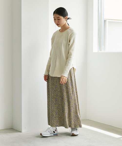 cardo fabrica（カルドファブリカ）の「●レーヨンデシン小花プリント  後ろギャザースカート（スカート・レディース・ブラック/マスタード・FREE）」の12枚目の写真