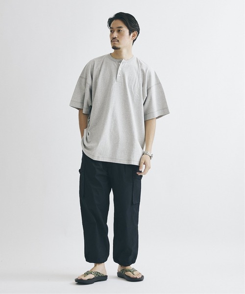 Healthknit(ヘルスニット)の「【Healthknit×JOURNAL STANDARD/ヘルスニット】別注 Henry neck FAT Tシャツ(Tシャツ/カットソー・メンズ・ホワイト/グレー・LARGE/MEDIUM)」の3枚目の写真