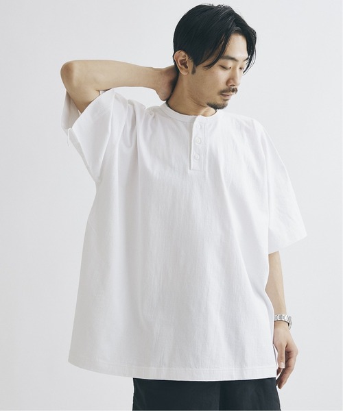 Healthknit(ヘルスニット)の「【Healthknit×JOURNAL STANDARD/ヘルスニット】別注 Henry neck FAT Tシャツ(Tシャツ/カットソー・メンズ・ホワイト/グレー・LARGE/MEDIUM)」の11枚目の写真