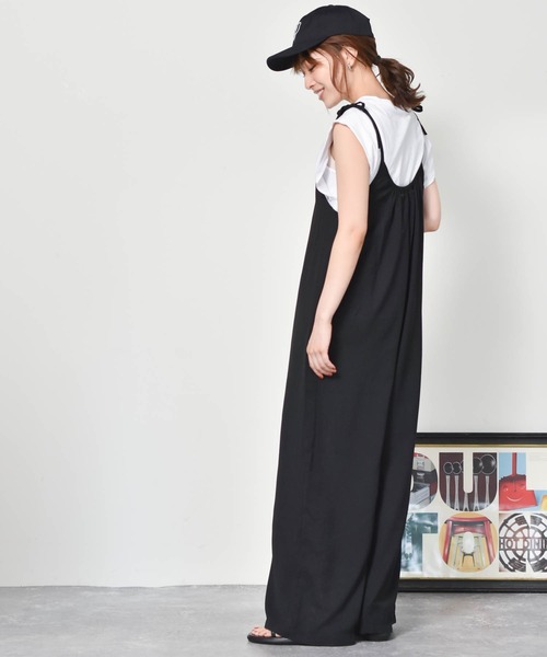 Cheri(シェリ)の「ロングサロペット Cheri/シェリ(サロペット/オーバーオール・レディース・ブラック/ベージュ・FREE)」の18枚目の写真