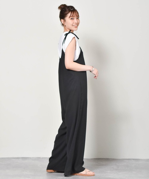 Cheri(シェリ)の「ロングサロペット Cheri/シェリ(サロペット/オーバーオール・レディース・ブラック/ベージュ・FREE)」の15枚目の写真