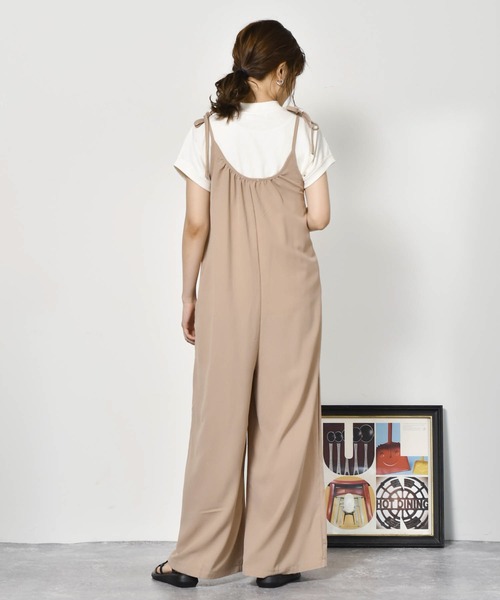 Cheri(シェリ)の「ロングサロペット Cheri/シェリ(サロペット/オーバーオール・レディース・ブラック/ベージュ・FREE)」の12枚目の写真