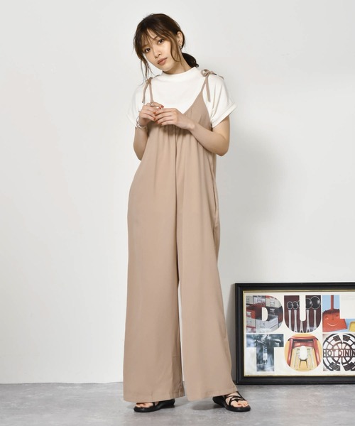 Cheri(シェリ)の「ロングサロペット Cheri/シェリ(サロペット/オーバーオール・レディース・ブラック/ベージュ・FREE)」の16枚目の写真