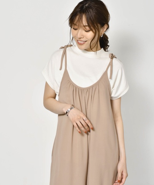 Cheri(シェリ)の「ロングサロペット Cheri/シェリ(サロペット/オーバーオール・レディース・ブラック/ベージュ・FREE)」の21枚目の写真