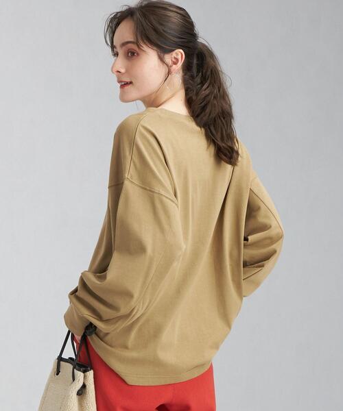 green label relaxing（グリーンレーベルリラクシング）の「ソデ コンシャス デザイン プルオーバー カットソー（Tシャツ/カットソー・レディース・ブラック/ベージュ/オフホワイト/ライム・FREE）」の3枚目の写真