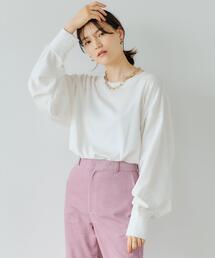 green label relaxing | ソデ コンシャス デザイン プルオーバー カットソー(Tシャツ/カットソー)