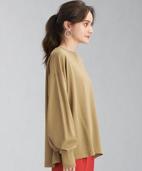 green label relaxing（グリーンレーベルリラクシング）の「ソデ コンシャス デザイン プルオーバー カットソー（Tシャツ/カットソー・レディース・ブラック/ベージュ/オフホワイト/ライム・FREE）」の17枚目の写真