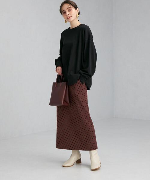 green label relaxing（グリーンレーベルリラクシング）の「ソデ コンシャス デザイン プルオーバー カットソー（Tシャツ/カットソー・レディース・ブラック/ベージュ/オフホワイト/ライム・FREE）」の9枚目の写真