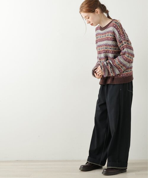 DOUBLE NAME（ダブルネーム）の「USED風柄ニットプルオーバー（ニット/セーター・レディース・ベージュ/パープル/ブラウン/レッド・FREE）」の20枚目の写真