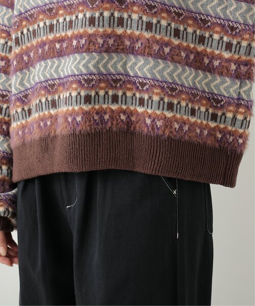 DOUBLE NAME（ダブルネーム）の「USED風柄ニットプルオーバー（ニット/セーター・レディース・ベージュ/パープル/ブラウン/レッド・FREE）」の18枚目の写真