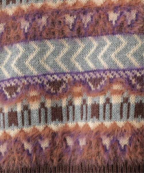 DOUBLE NAME（ダブルネーム）の「USED風柄ニットプルオーバー（ニット/セーター・レディース・ベージュ/パープル/ブラウン/レッド・FREE）」の21枚目の写真