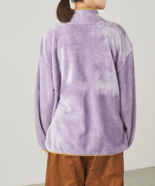 ＆yam（アンドヤム）の「両面シャギーフリーススタンドプルオーバー【親子お揃い/リンクコーデ】（ブルゾン・レディース・ベージュ/ブラック/パープル・FREE）」の12枚目の写真