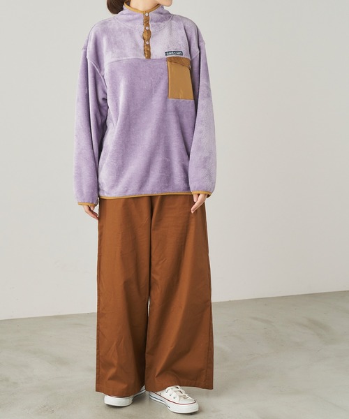 ＆yam（アンドヤム）の「両面シャギーフリーススタンドプルオーバー【親子お揃い/リンクコーデ】（ブルゾン・レディース・ベージュ/ブラック/パープル・FREE）」の16枚目の写真