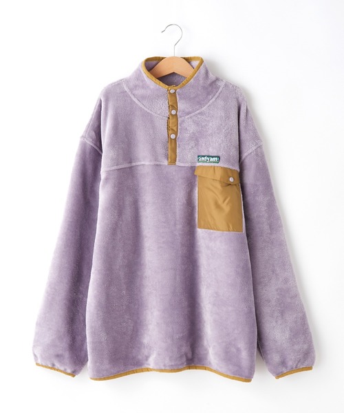 ＆yam（アンドヤム）の「両面シャギーフリーススタンドプルオーバー【親子お揃い/リンクコーデ】（ブルゾン・レディース・ベージュ/ブラック/パープル・FREE）」の17枚目の写真