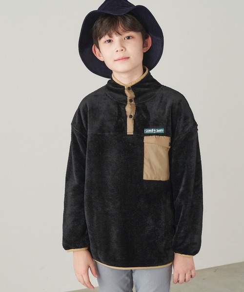 ＆yam（アンドヤム）の「両面シャギーフリーススタンドプルオーバー【親子お揃い/リンクコーデ】（ブルゾン・レディース・ベージュ/ブラック/パープル・FREE）」の11枚目の写真