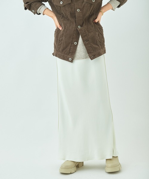 plage(プラージュ)の「キュプラ サテン スカート◆(スカート・レディース・グレー/ホワイト/ネイビー・38/36)」の2枚目の写真