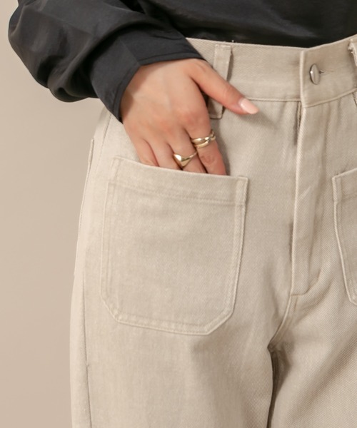 mline（エムライン）の「[mline] WEB限定 ハイウエストポケットデニム（デニムパンツ・レディース・ライトグレー/ネイビー・1/2）」の13枚目の写真