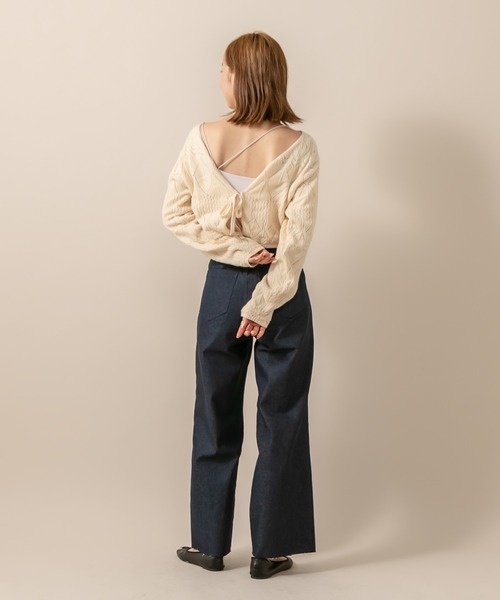 mline（エムライン）の「[mline] WEB限定 ハイウエストポケットデニム（デニムパンツ・レディース・ライトグレー/ネイビー・1/2）」の6枚目の写真