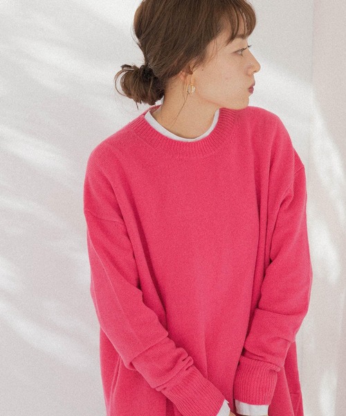 URBAN RESEARCH Sonny Label（アーバンリサーチサニーレーベル）の「『WEB限定』RICH SOFT WOOLワイドルーズプルオーバー（ニット/セーター・レディース・ピンク系その他/ベージュ系その他/ブラック・FREE）」の15枚目の写真