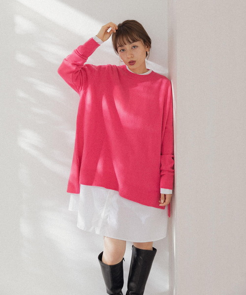 URBAN RESEARCH Sonny Label（アーバンリサーチサニーレーベル）の「『WEB限定』RICH SOFT WOOLワイドルーズプルオーバー（ニット/セーター・レディース・ピンク系その他/ベージュ系その他/ブラック・FREE）」の19枚目の写真