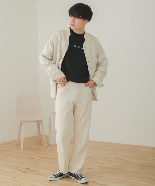 SENSE OF PLACE by URBAN RESEARCH(センスオブプレイスバイアーバンリサーチ)の「『セットアップ対応』デニムノーカラーカバーオール(カバーオール・メンズ・アイボリー/インディゴブルー・MEDIUM/LARGE)」の5枚目の写真