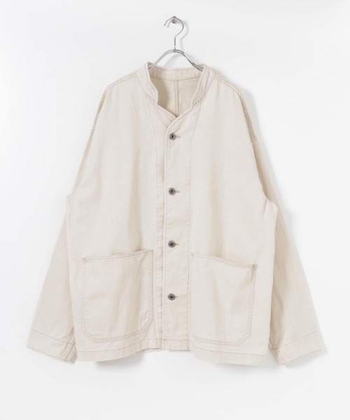 SENSE OF PLACE by URBAN RESEARCH(センスオブプレイスバイアーバンリサーチ)の「『セットアップ対応』デニムノーカラーカバーオール(カバーオール・メンズ・アイボリー/インディゴブルー・MEDIUM/LARGE)」の10枚目の写真