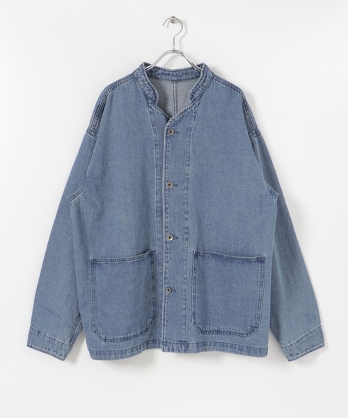 SENSE OF PLACE by URBAN RESEARCH(センスオブプレイスバイアーバンリサーチ)の「『セットアップ対応』デニムノーカラーカバーオール(カバーオール・メンズ・アイボリー/インディゴブルー・MEDIUM/LARGE)」の14枚目の写真