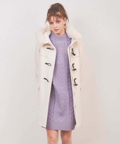 31 Sons de mode(トランテアン ソン ドゥ モード)の「ファー付きダッフルコート(ダッフルコート・レディース・オフホワイト/ラベンダー/ピンク・36/38)」の11枚目の写真