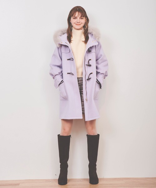 31 Sons de mode(トランテアン ソン ドゥ モード)の「ファー付きダッフルコート(ダッフルコート・レディース・オフホワイト/ラベンダー/ピンク・36/38)」の22枚目の写真