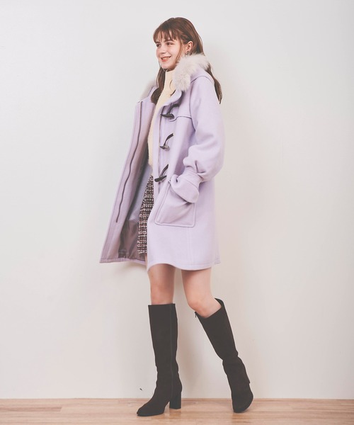 31 Sons de mode(トランテアン ソン ドゥ モード)の「ファー付きダッフルコート(ダッフルコート・レディース・オフホワイト/ラベンダー/ピンク・36/38)」の9枚目の写真