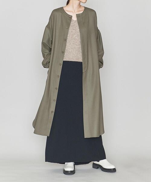 ASTRAET(アストラット)の「<ASTRAET(アストラット)>W/PU パフスリーブ ワンピース(ワンピース・レディース・ブラック/オリーブ・FREE)」の8枚目の写真
