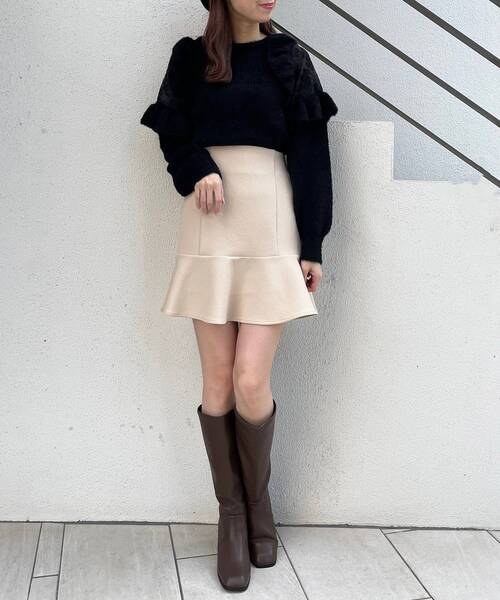 MAJESTIC LEGON（マジェスティックレゴン）の「マーメイドミニスカート（スカート・レディース・アイボリー/ブラック/グレー・SMALL/MEDIUM）」の4枚目の写真