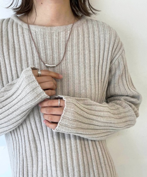 CANAL JEAN（キャナルジーン）の「Pt(ピーティー) レザー紐モチーフネックレス（ネックレス・レディース・ブラウン/ブラック・ONE SIZE）」の4枚目の写真