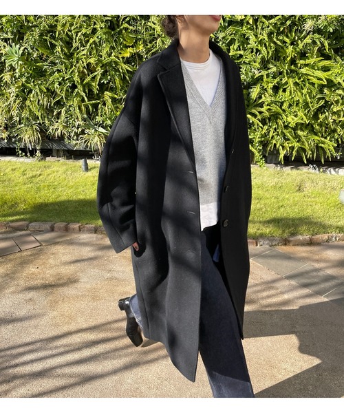 BLACK BY MOUSSY(ブラックバイマウジー)の「oversize coat(オーバーサイズコート)(その他アウター・レディース・ブラック/ブラウン・1/2)」の6枚目の写真