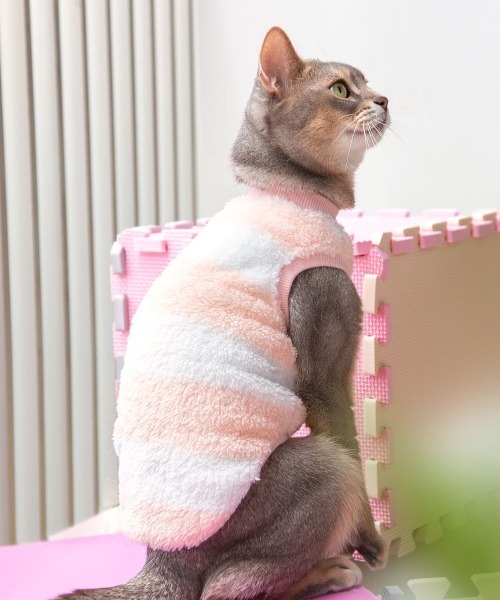 猫の暮らし（ネコノクラシ）の「猫の暮らし/ねこのくらし/厚手ボアベストキャット/猫用品（ペットウェア・レディース・ブラック/ピンク・S/M/L）」の8枚目の写真