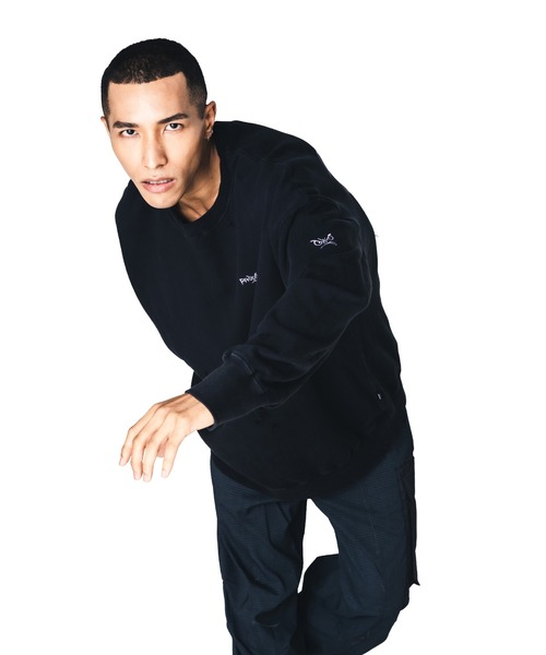 BAD BOY(バッドボーイ)の「BAD BOY×PRDX オーバーサイズ ダメージ ピグメントスウェットトレーナー(スウェット・メンズ・ブラック/グレー・M/L)」の7枚目の写真