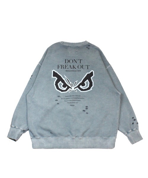 BAD BOY(バッドボーイ)の「BAD BOY×PRDX オーバーサイズ ダメージ ピグメントスウェットトレーナー(スウェット・メンズ・ブラック/グレー・M/L)」の4枚目の写真