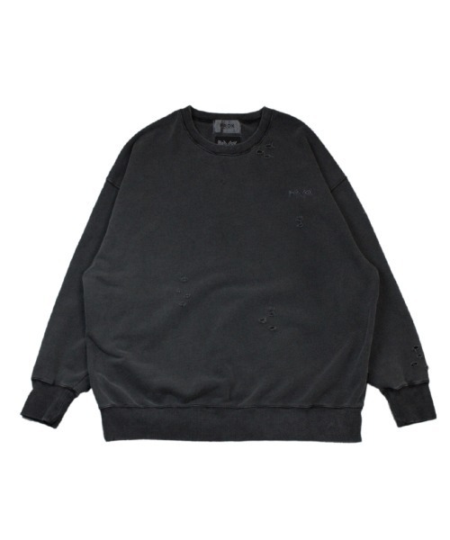 BAD BOY(バッドボーイ)の「BAD BOY×PRDX オーバーサイズ ダメージ ピグメントスウェットトレーナー(スウェット・メンズ・ブラック/グレー・M/L)」の5枚目の写真