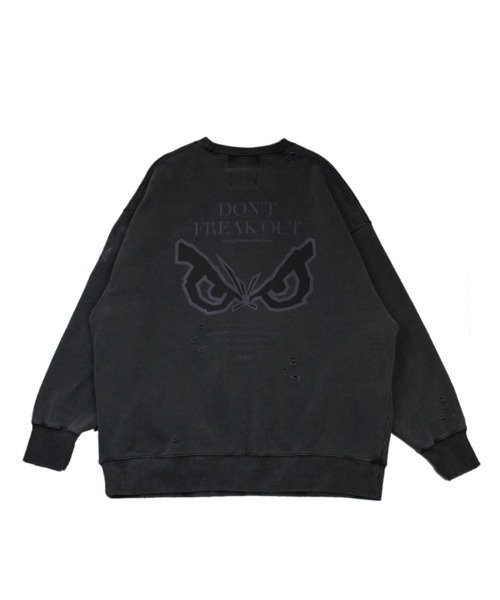 BAD BOY(バッドボーイ)の「BAD BOY×PRDX オーバーサイズ ダメージ ピグメントスウェットトレーナー(スウェット・メンズ・ブラック/グレー・M/L)」の6枚目の写真