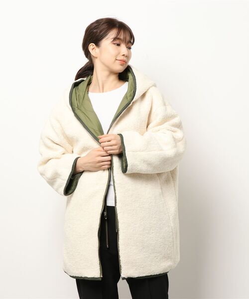 SISLEY(シスレー)の「フリース&キルティング2WAYリバーシブル中綿ジャケット(その他アウター・レディース・ブラック/カーキ・LARGE/MEDIUM/SMALL)」の6枚目の写真