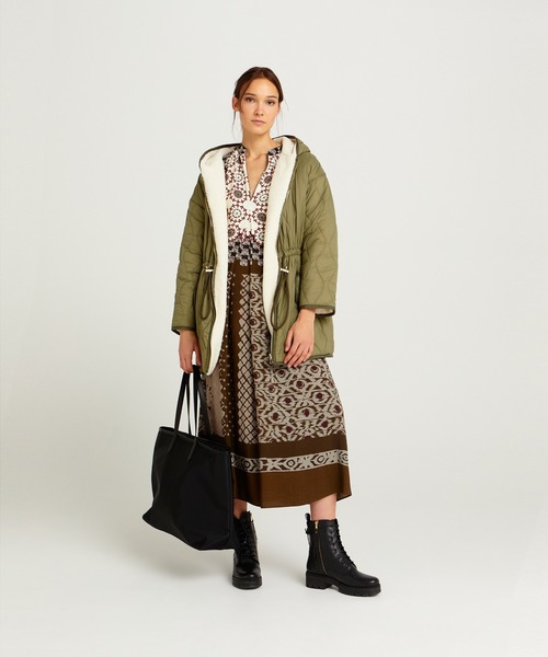 SISLEY(シスレー)の「フリース&キルティング2WAYリバーシブル中綿ジャケット(その他アウター・レディース・ブラック/カーキ・LARGE/MEDIUM/SMALL)」の9枚目の写真